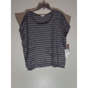 Habitat Women's Black White Striped Shirt XL Relaxed‎ Casual